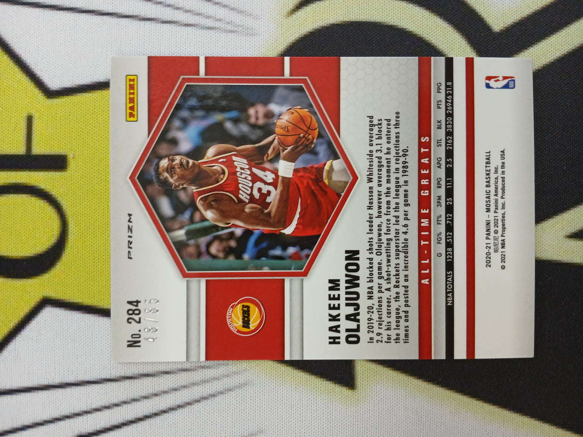 2020 Mosaic Hakeem Olajuwon All Time Greats Blue Disco Fast Break #/85