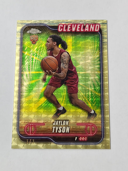 2025 Topps Chrome Jaylon Tyson RC Superfractor 1/1 one of one Cavaliers Gold