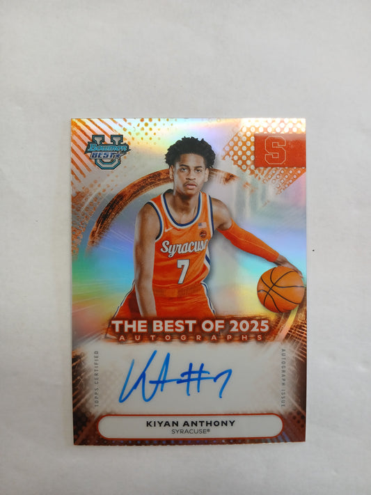 2026 Bowman Best U Kiyan Anthony The Best of 2025 Autographs On Card Auto Refractor