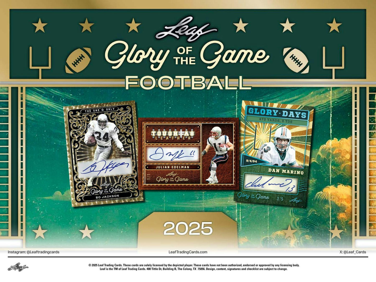 2025 Leaf Glory of the Game Football (1) Hobby Box
