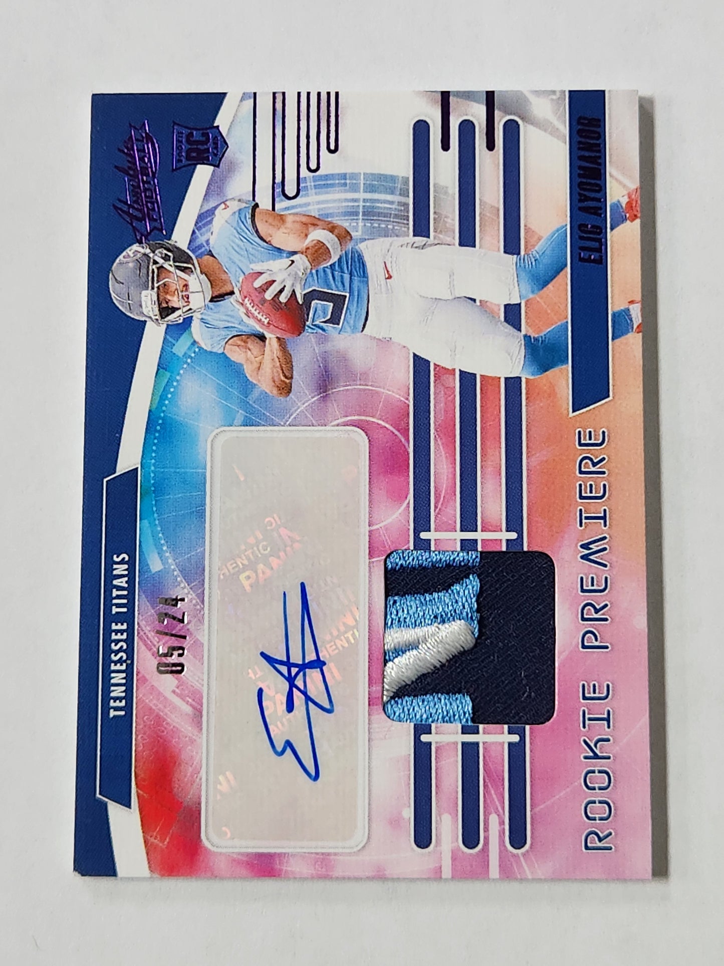 2025 Absolute Elic Ayomanor # /24 JSY # Rookie Premiere Patch RC