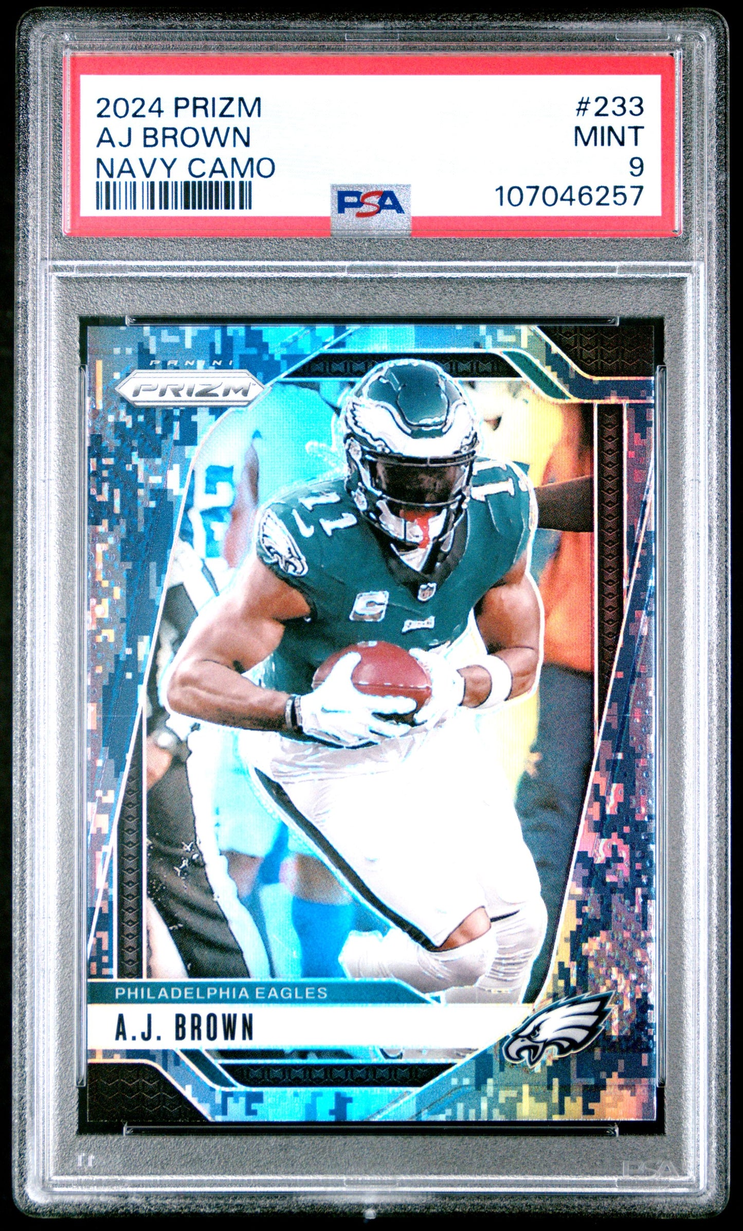 2024 PANINI PRIZM #233 AJ BROWN NAVY CAMO # /25 PSA 9 SP