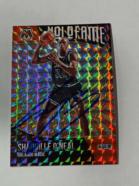2020 Mosaic Shaquille O'Neal Hol o Fame Silver Mosaic Auto On Card