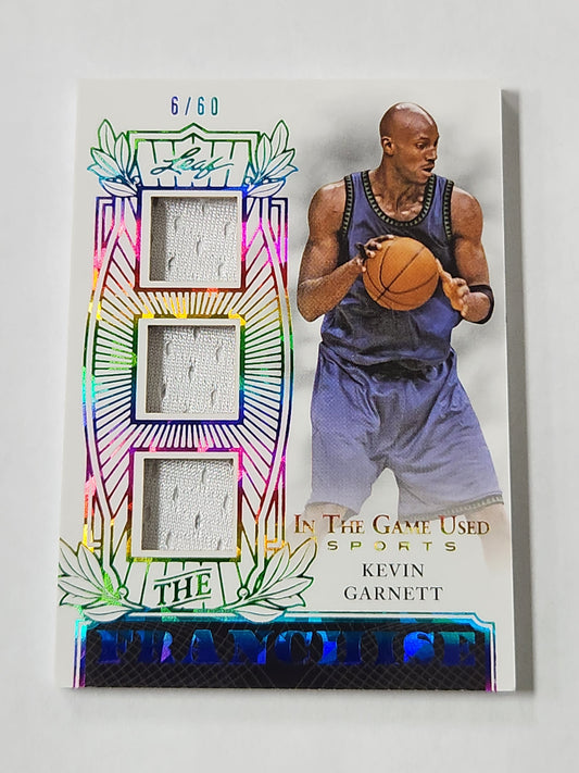 2024 Leaf In the Game Used Sports Kevin Garnett The Franchise Triple Patch # /60