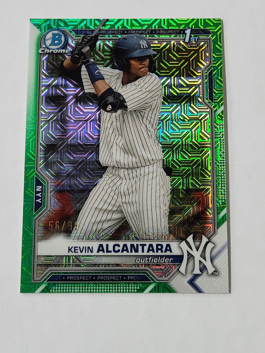 2021 Bowman Chrome Kevin Alcantara Green Mojo /99