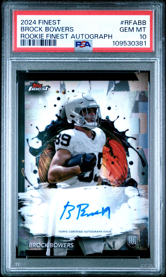 2024 TOPPS FINEST ROOKIE FINEST AUTOGRAPHS #RFABB BROCK BOWERS PSA 10