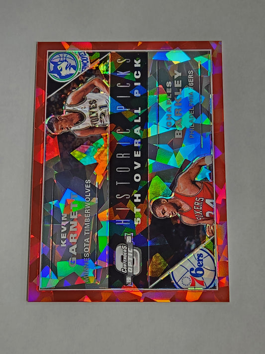 2019 Optic Contenders Kevin Garnett Charles Barkley Historic Picks Red Cracked Ice SP