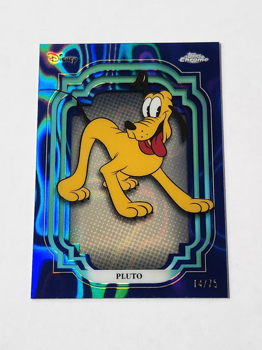 2024 Topps Chrome Disney Sapphire Pluto Blue Wave /75