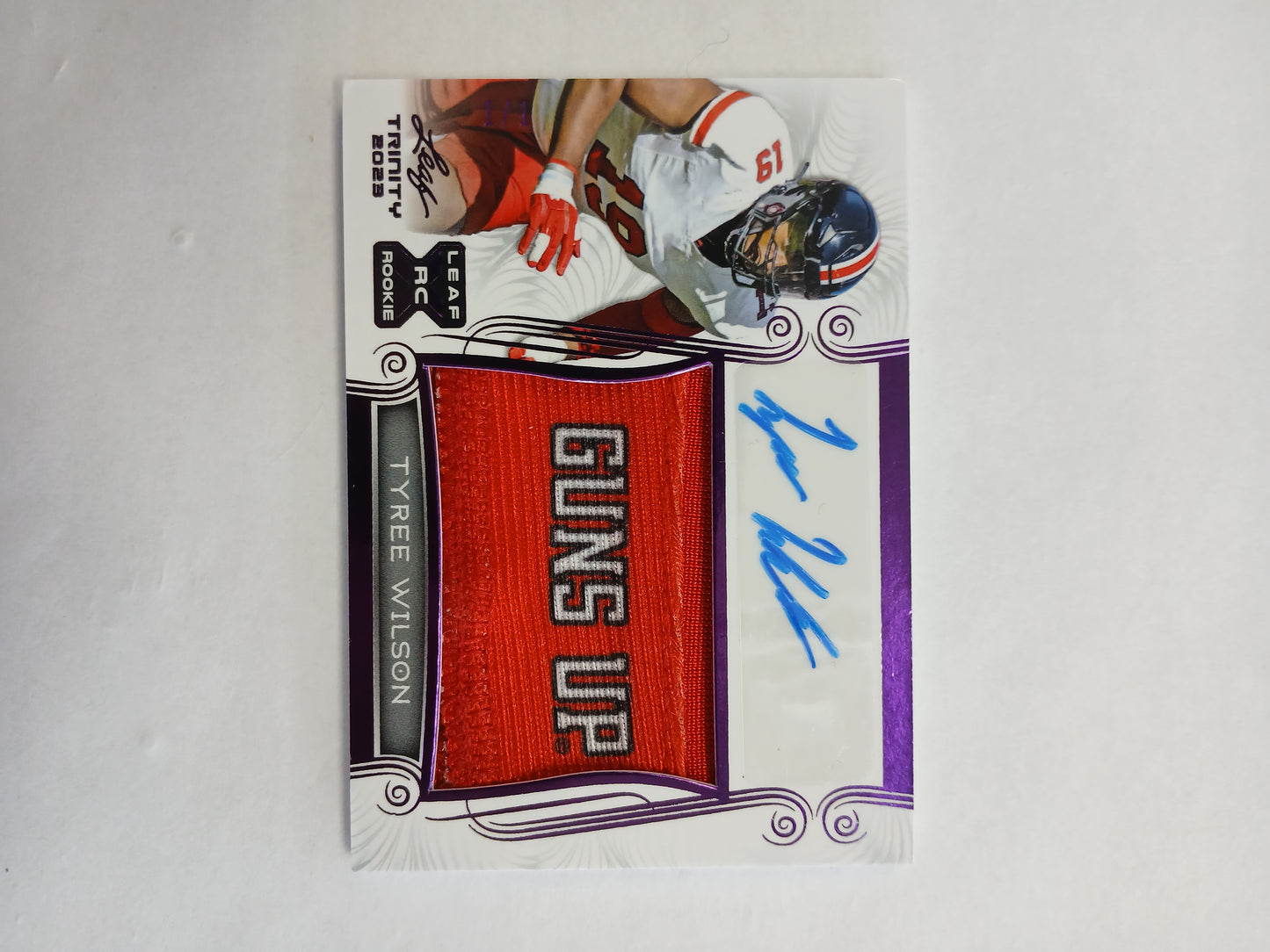 2023 Leaf Trinity Tyree Wilson Rookie Guns Up Patch Auto One of One #1/1