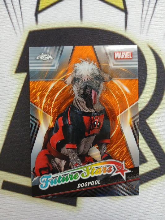 2025 Topps Chrome Marvel Dogpool Future Stars Orange Wave #/25