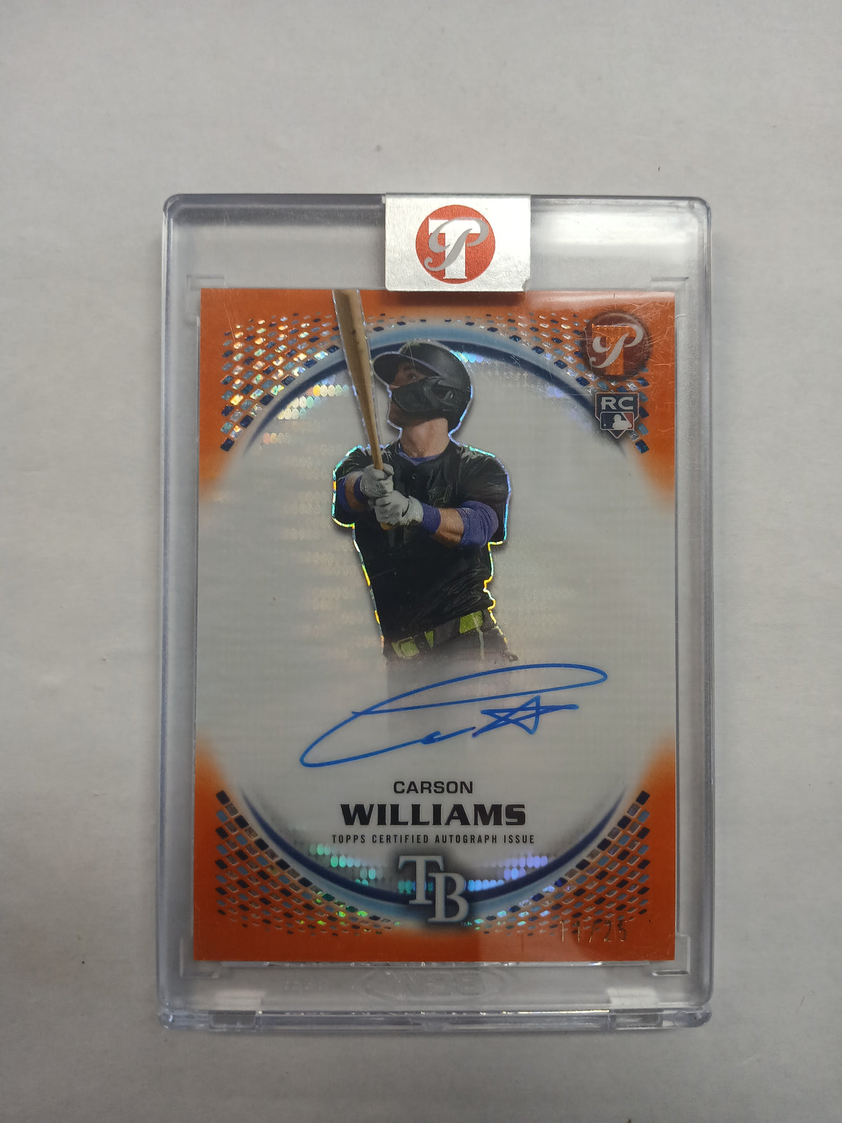 2026 Topps Pristine Carson Williams Rookie On Card Auto Orange Pulsar Refractor #/25