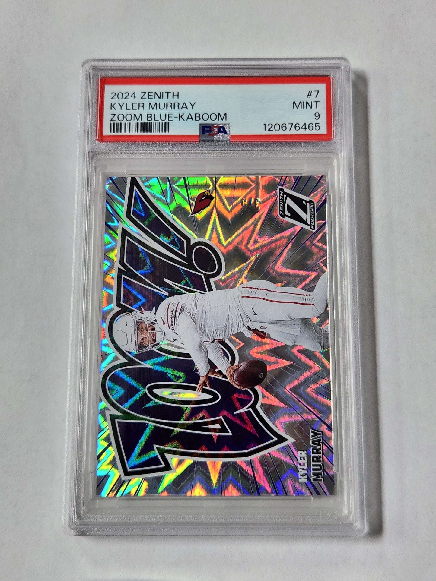 2024 Zenith Kyler Murray Zoom Blue Kaboom Case Hit SSP /5 PSA 9