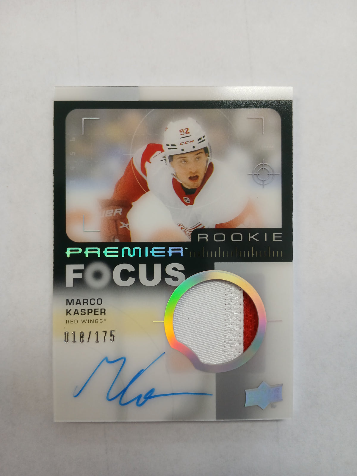 2023 Upper Deck Premier Marco Kasper Rookie Focus On Card Auto #/175