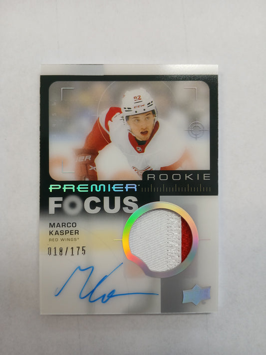 2023 Upper Deck Premier Marco Kasper Rookie Focus On Card Auto #/175