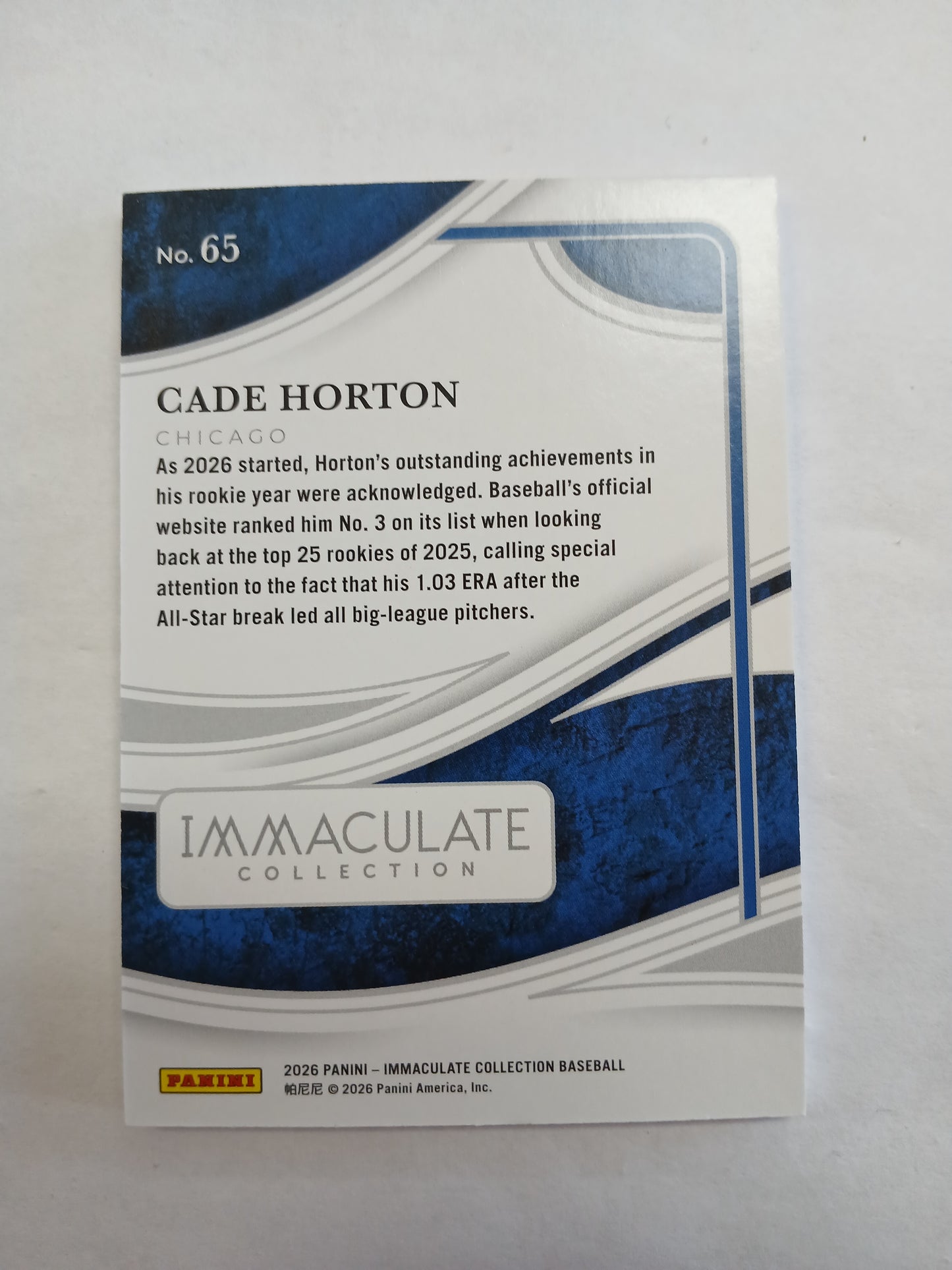 2026 Immaculate Collection Cade Horton Green Foil #5/5