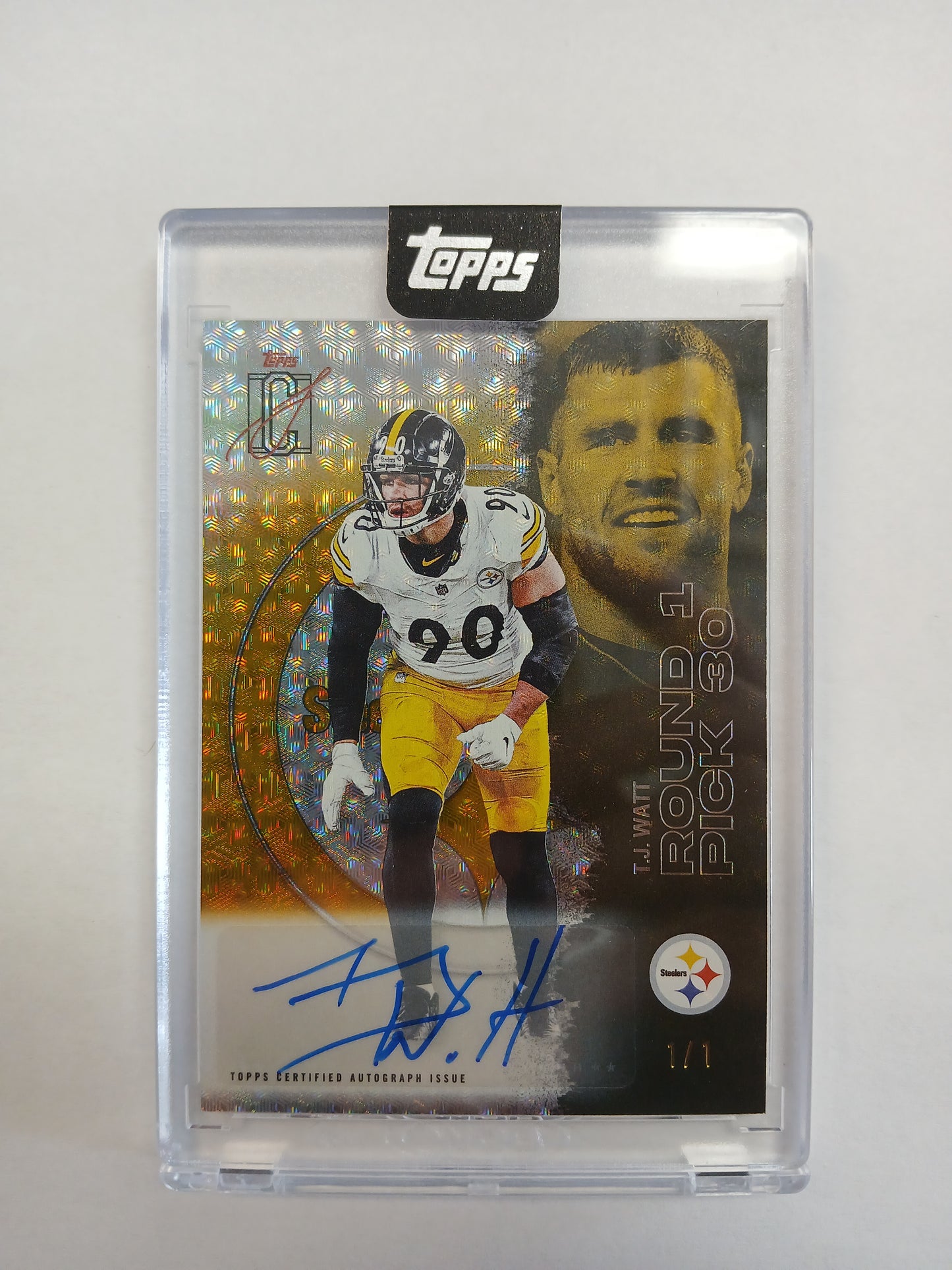 2025 Topps Signature Class T.J. Watt Gold Vinyl Auto #1/1 One of One Redemption