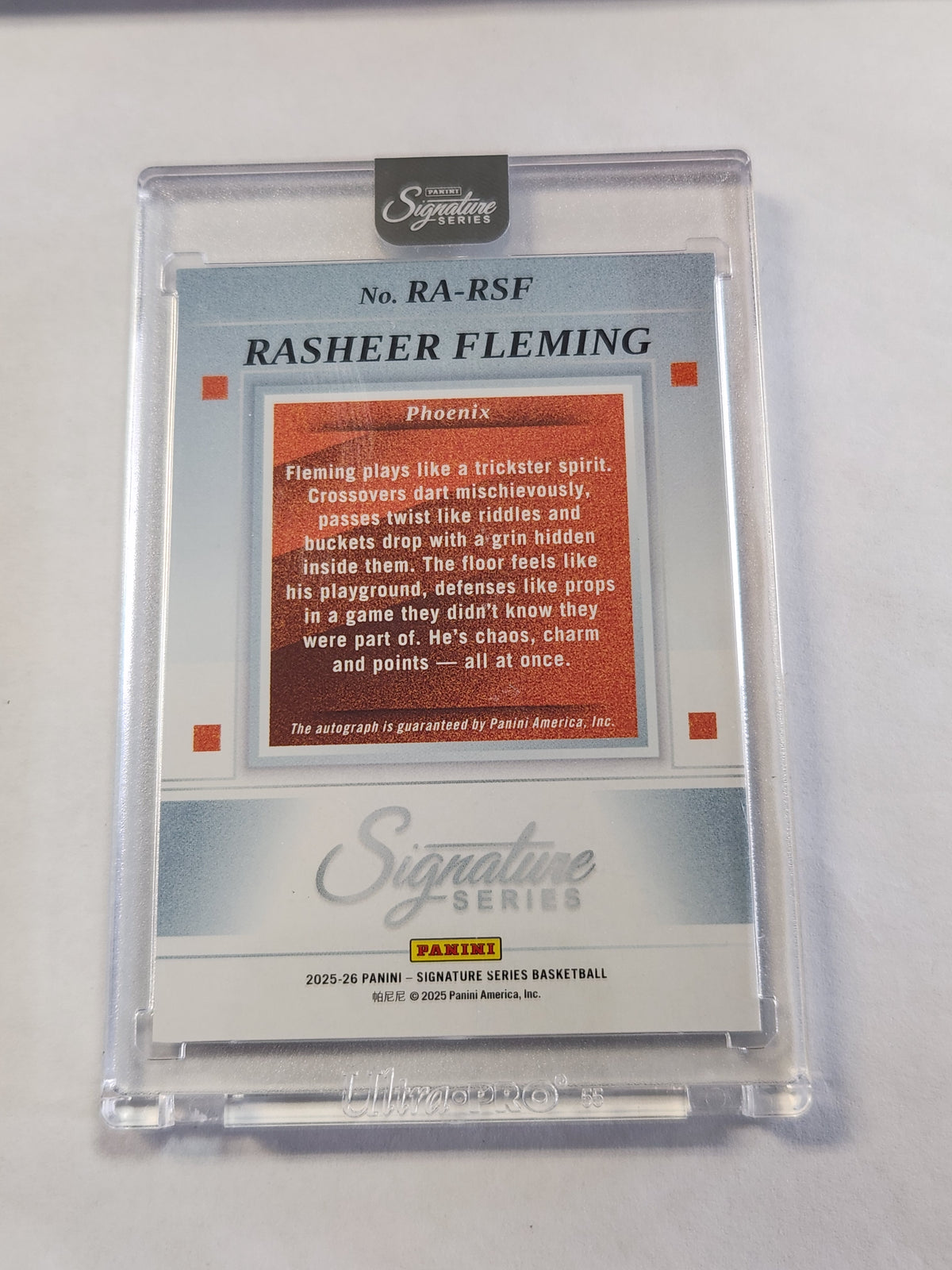 2025 Signature Series Rasheer Fleming Rookie On Card Auto Cracked Ice #/25