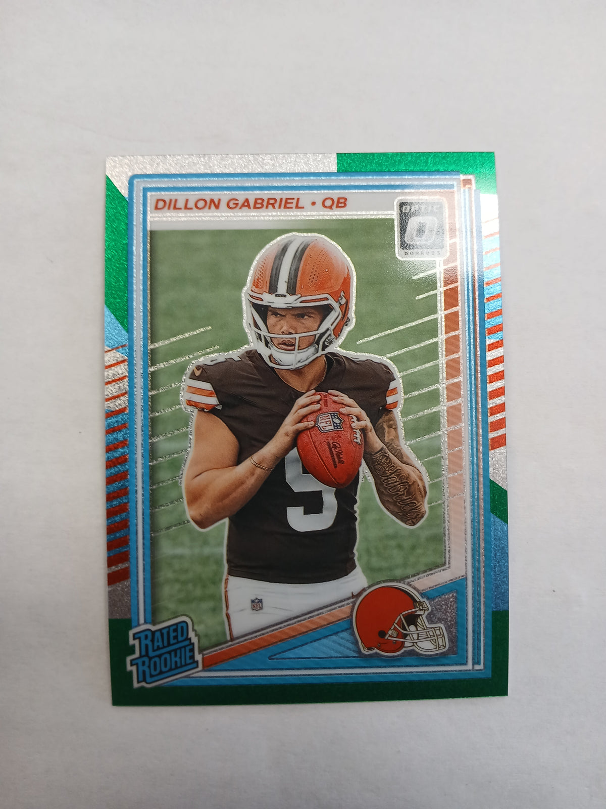 2025 Donruss Optic Dillon Gabriel Rated Rookie Green Silver Glitter SSP