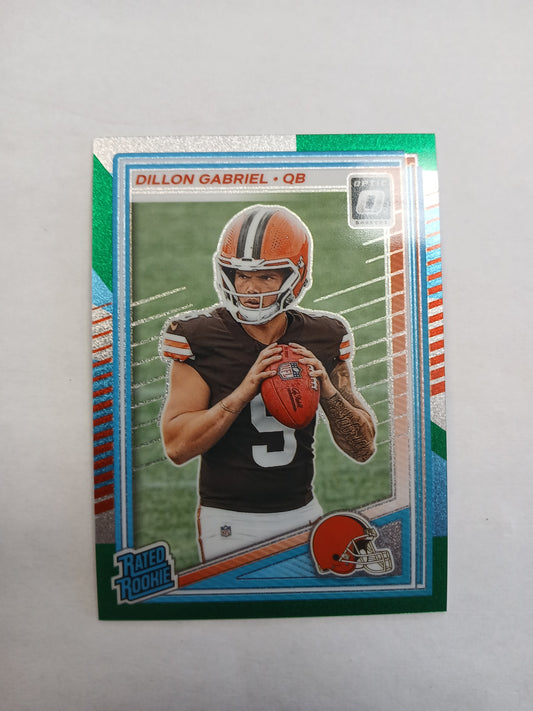2025 Donruss Optic Dillon Gabriel Rated Rookie Green Silver Glitter SSP