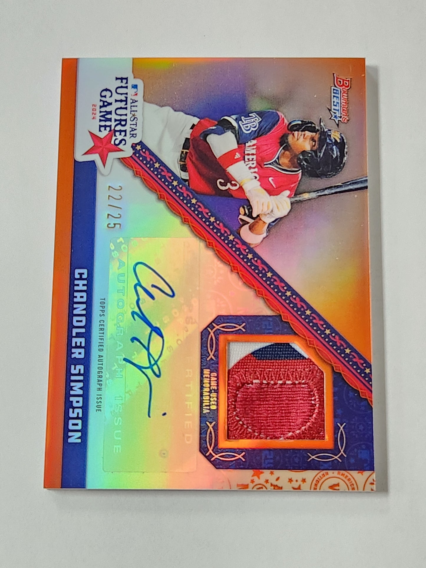 2024 FGRA-C5 Bowman Chandler
Simpson Auto Mem Orange / 25 Refractor
Future Stars
