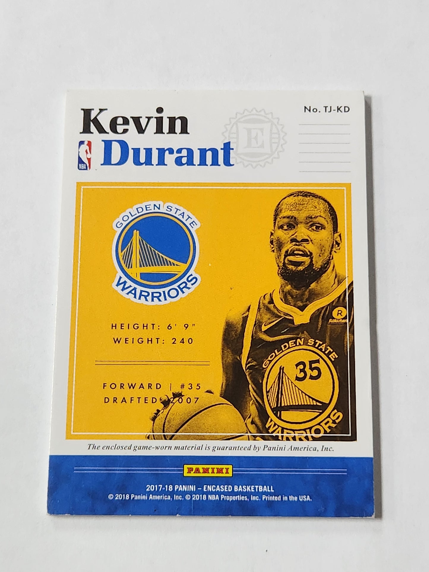 2017-18 Panini Encased Triple Jerseys Kevin Durrant /99