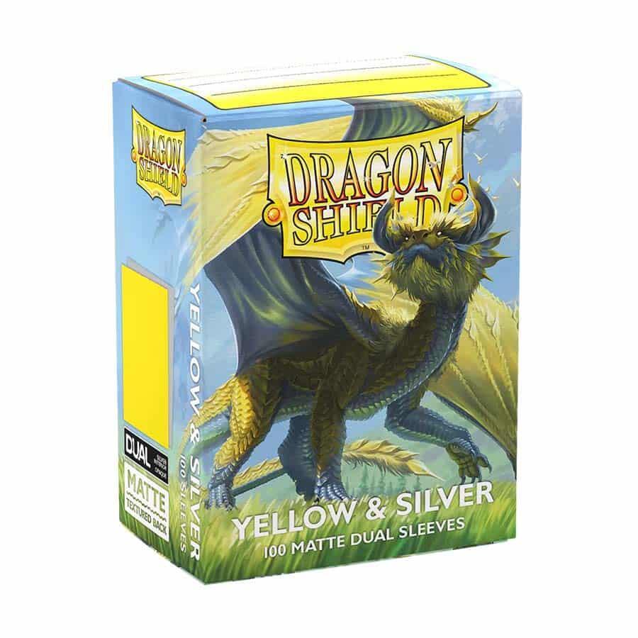 Dragon Shield Standard Size Sleeves Yellow & Silver Dual Matte 100CT #15071