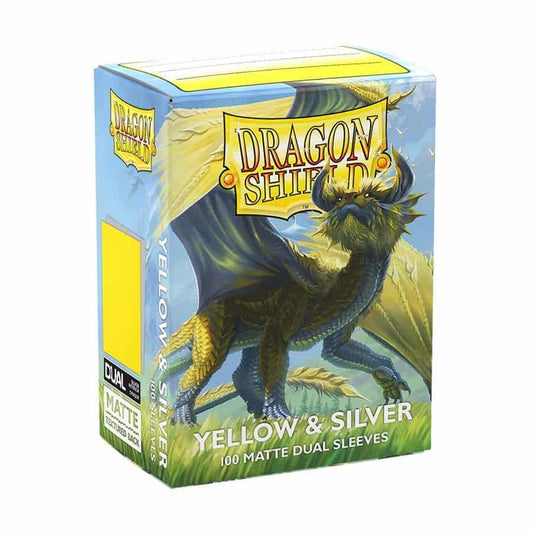 Dragon Shield Standard Size Sleeves Yellow & Silver Dual Matte 100CT #15071