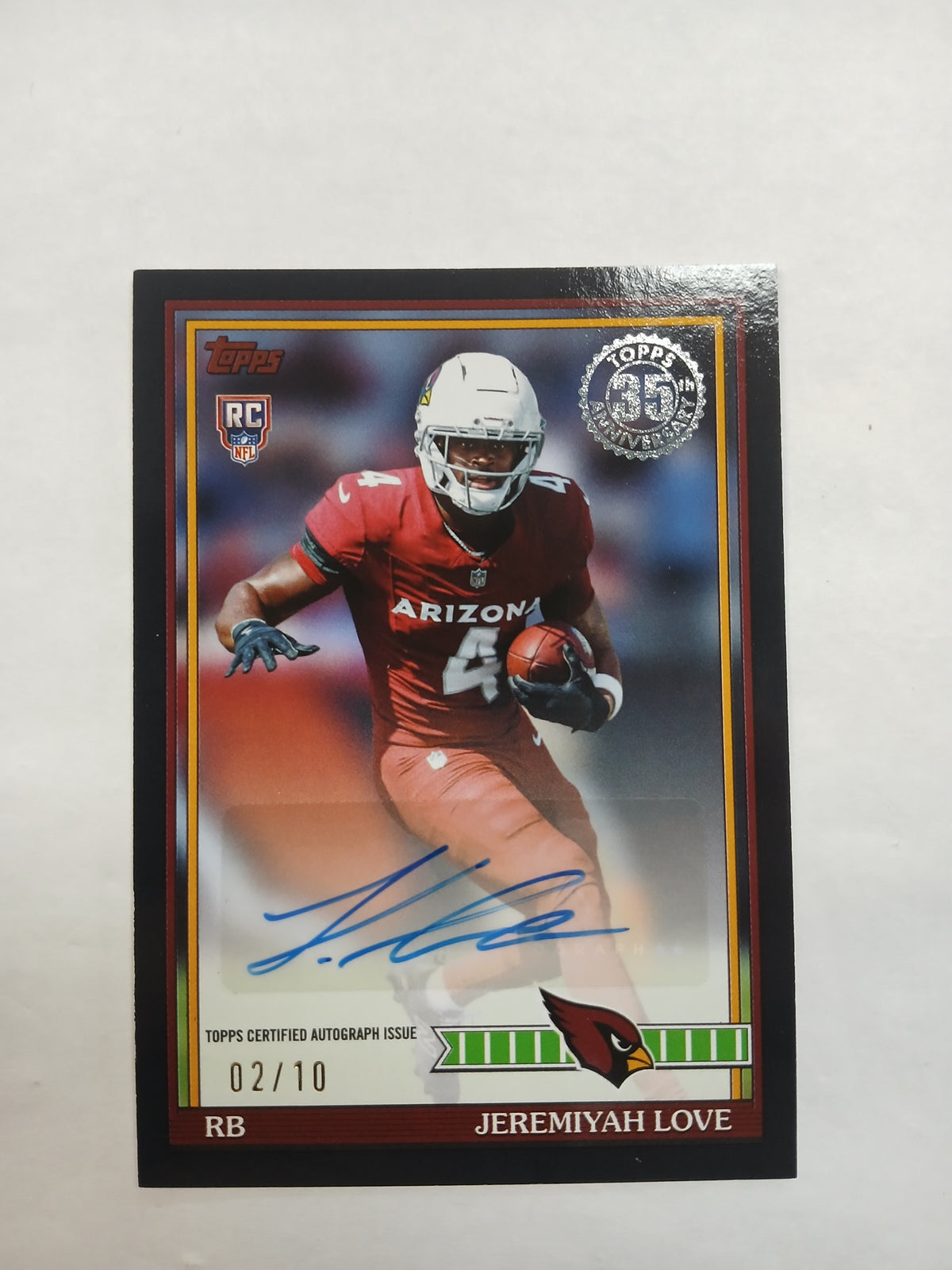 2026 Topps Flagship Jeremiyah Love 1991 35th Anniversary Black Auto #/10