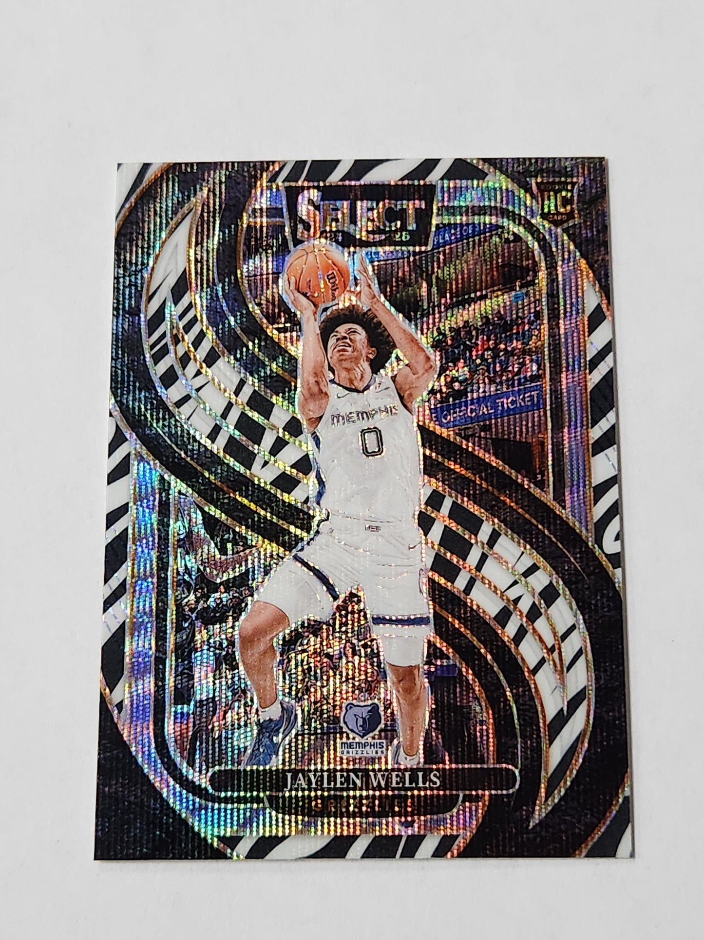 2024-25 Panini Select Jaylen Wells RC Zebra Grizzlies Premier Level