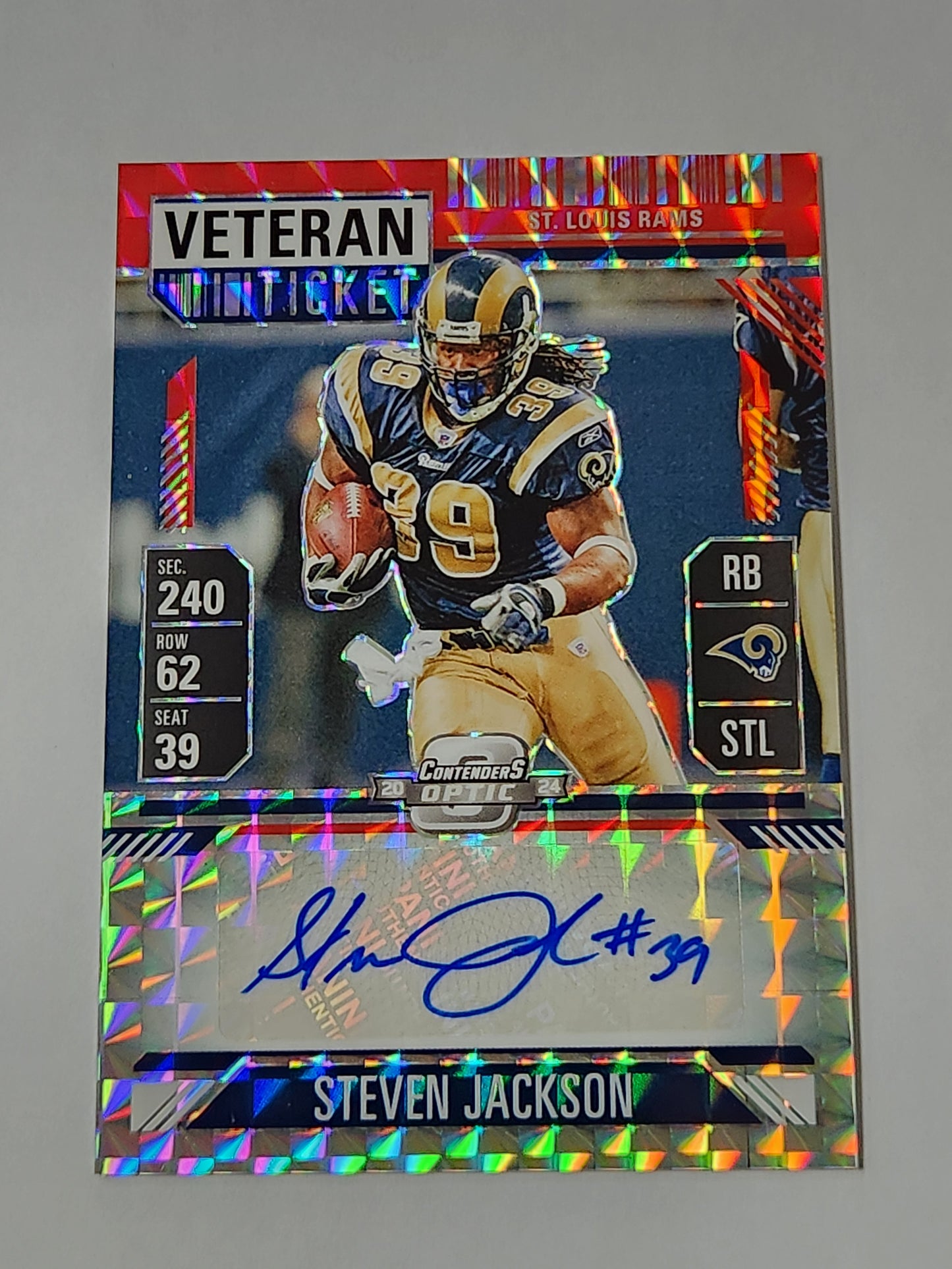2024 Panini Contenders Optic Steven Jackson Veteran Ticket # /24 VT-SJA