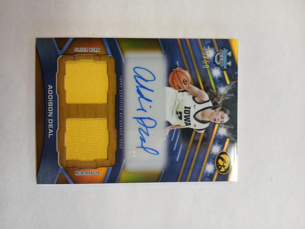 2026 Bowman Best U Addison Deal Dual Patch Auto Gold Refractor #/50