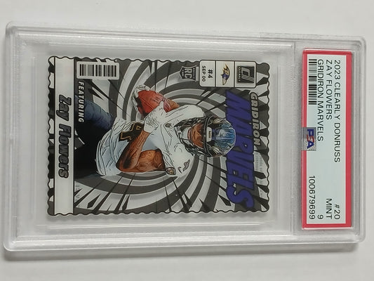 2023 Clearly Donruss Zay Flowers Gridiron Marvels SSP PSA 9