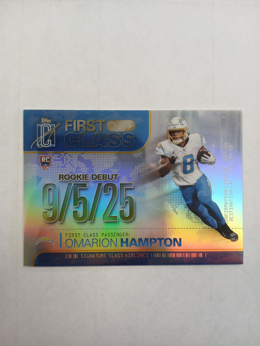 2025 Topps Signature Class Omarion Hampton First Class Rookie Debut Case Hit SSP