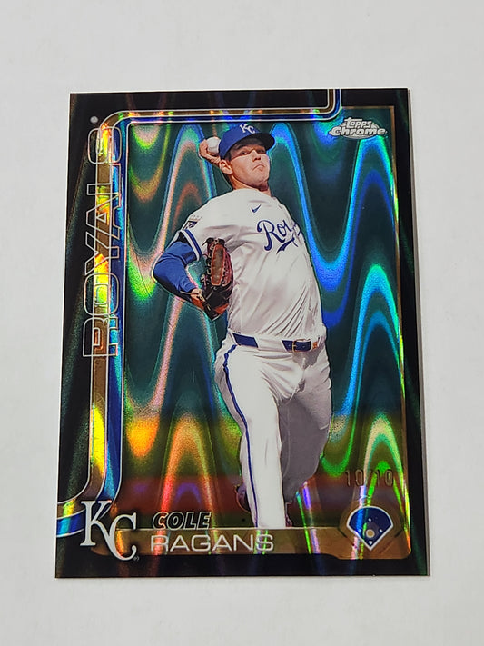 2025 Topps Chrome Cole Ragans Black Lava Refractor 10/10
