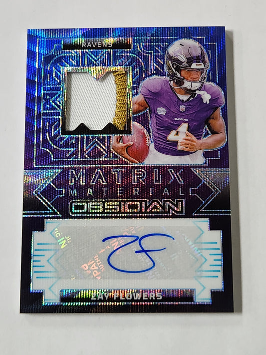 2024 Obsidian Matrix Materials Zay Flowers Patch Auto # /49