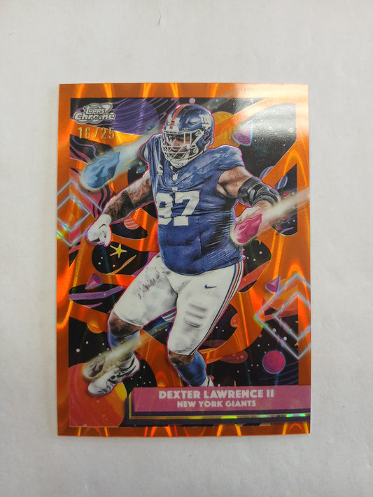 2025 Topps Chrome Cosmic Dexter Lawrence II Orange Raywave Refractor #/25