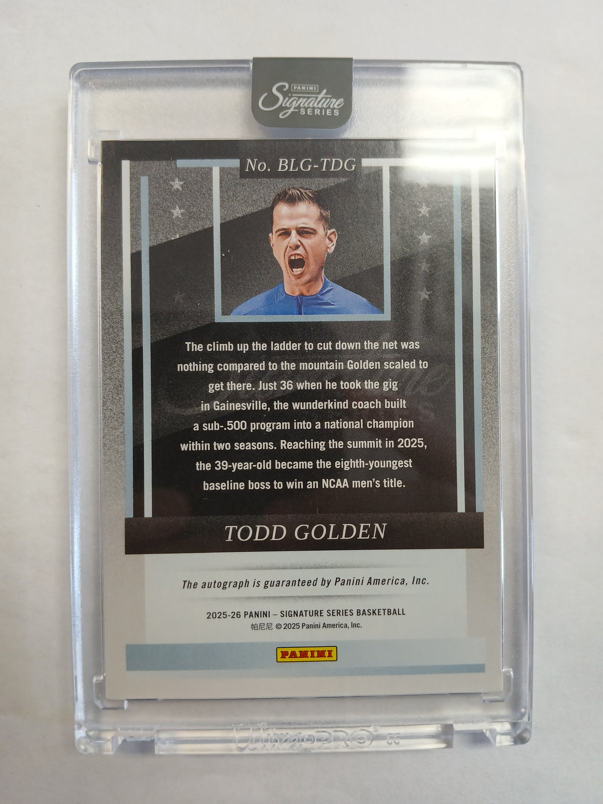 2025 Signature Series Todd Golden Baseline Generals Auto #/49