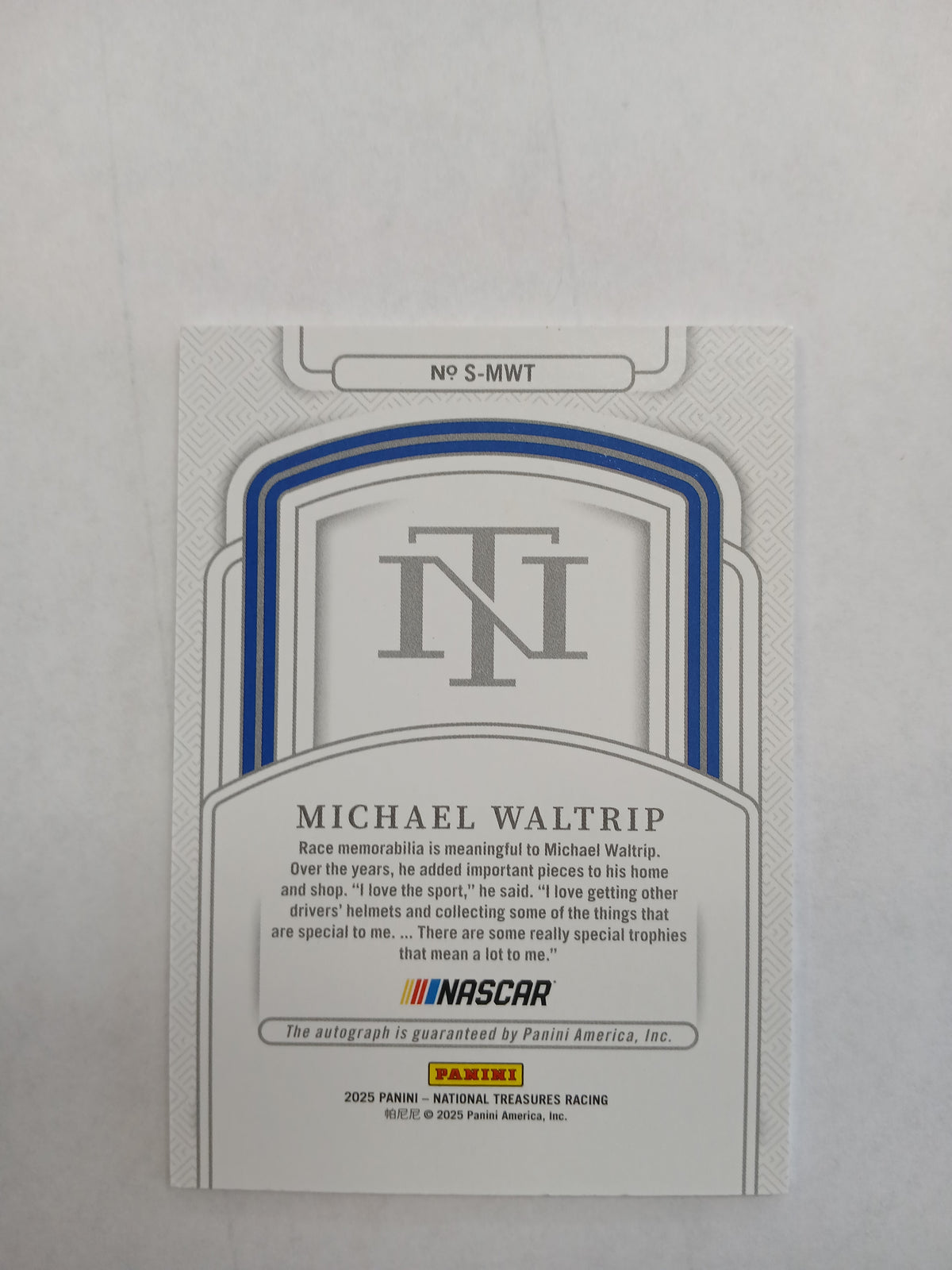 2025 National Treasures Michael Waltrip On Card Auto #/99