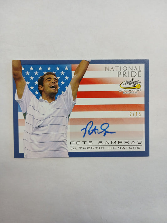 2017 Leaf Signature Series Pete Sampras National Pride Blue Auto #/15