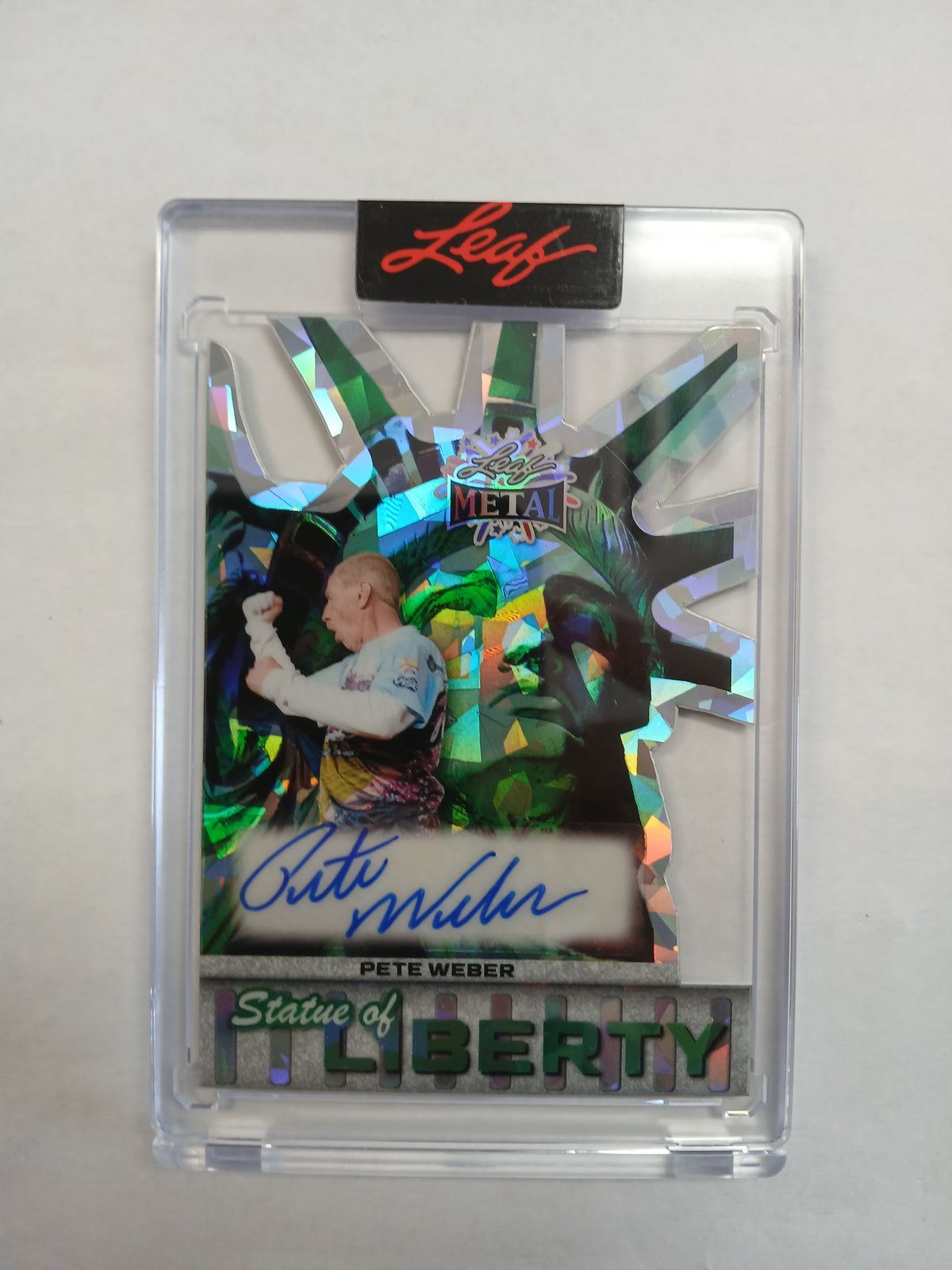 2026 Leaf Metal Pete Weber Statue of Liberty Die Cut Cracked Ice Auto #1/1 One of One