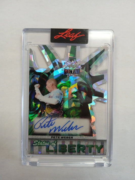 2026 Leaf Metal Pete Weber Statue of Liberty Die Cut Cracked Ice Auto #1/1 One of One