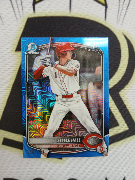 2025 Bowman Chrome Steele Hall 1st First Bowman Blue Mojo Refractor #/150