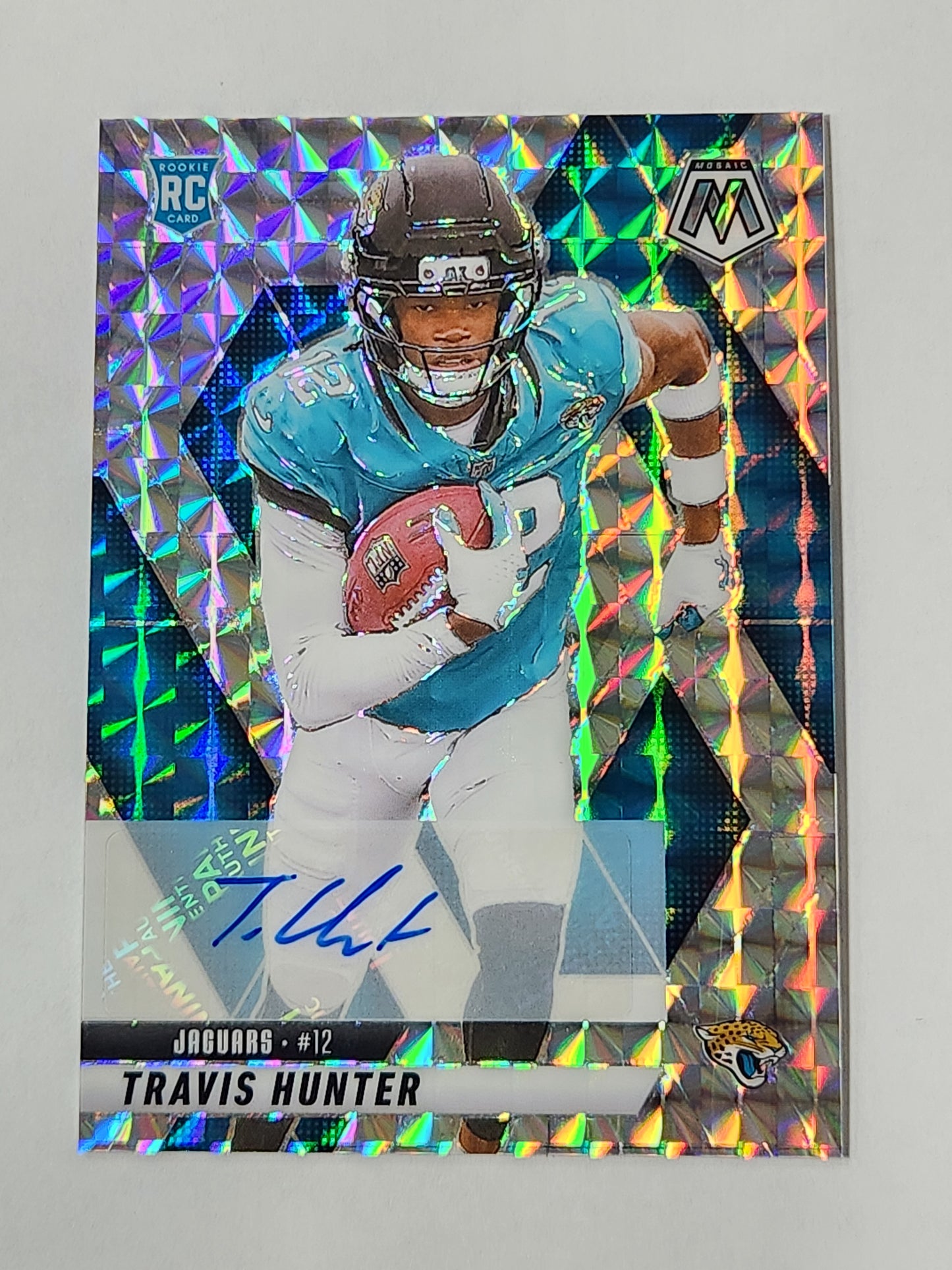2025 Mosaic Travis Hunter Auto Silver Holo RC Rookie Jaguars 301 Autograph