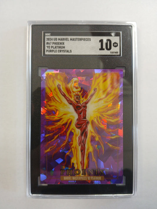 2024 Upper Deck Marvel Masterpieces Phoenix '92 Platinum Purple Crystals SP SGC 10