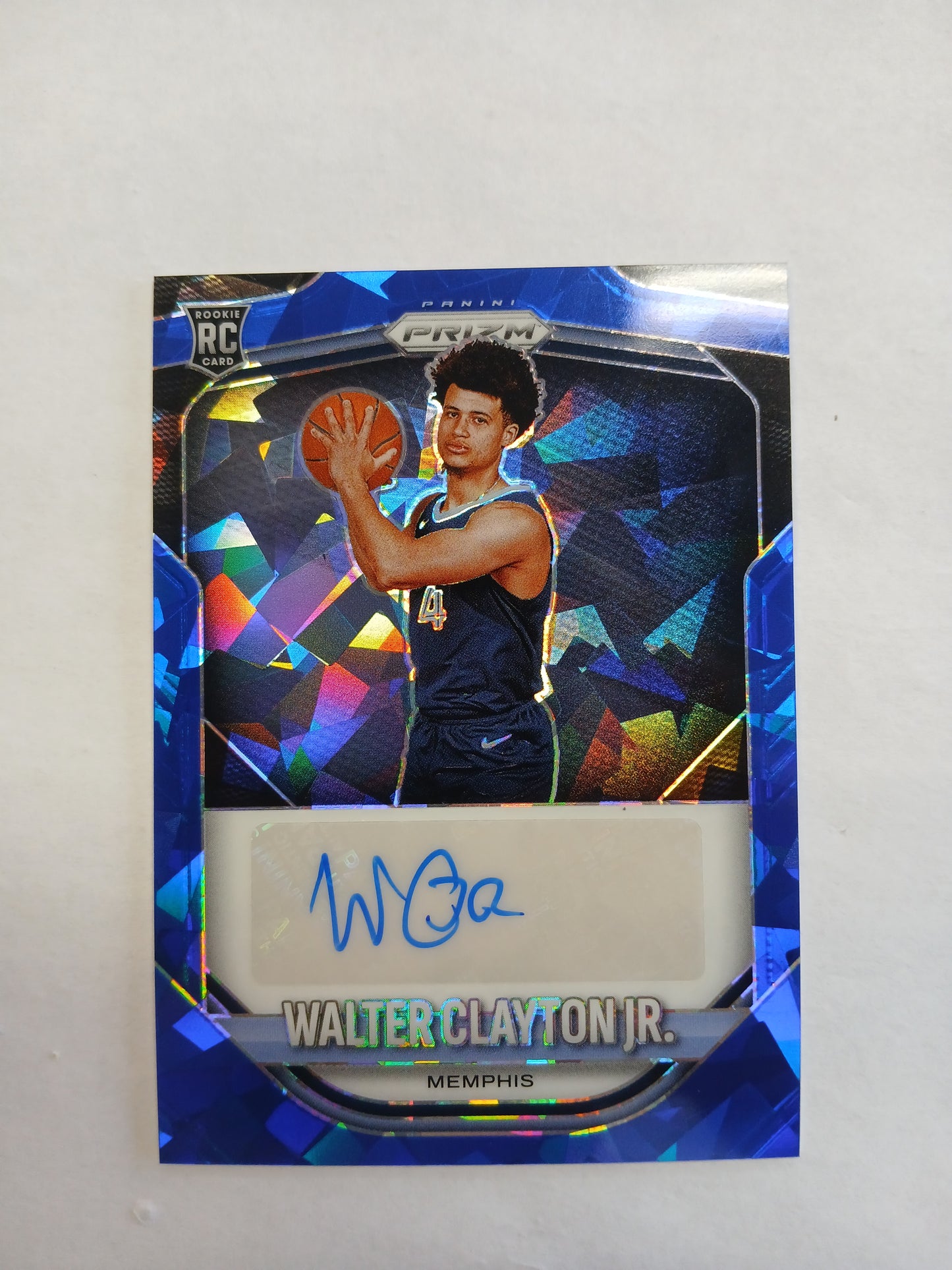 2025 Prizm Walter Clayton Jr Autographs Rookie Auto Blue Cracked Ice Color Match #/49