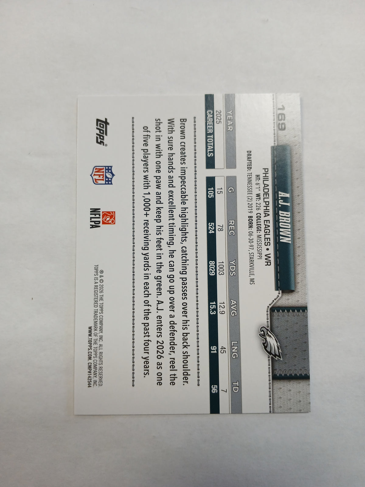 2026 Topps Flagship AJ Brown Team Border SP