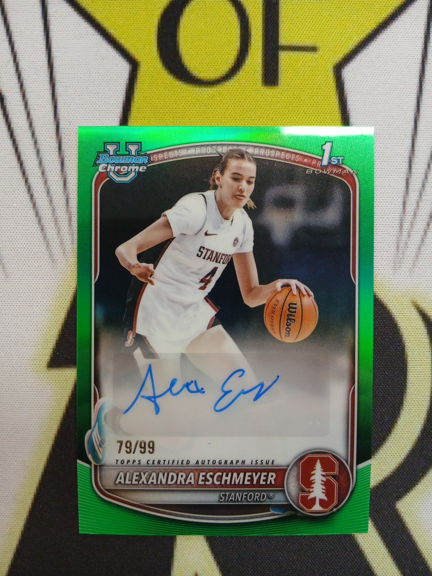 2025 Bowman Chrome U Alexandra Eschmeyer Green Refractor 1st Bowman Rookie Auto #/99