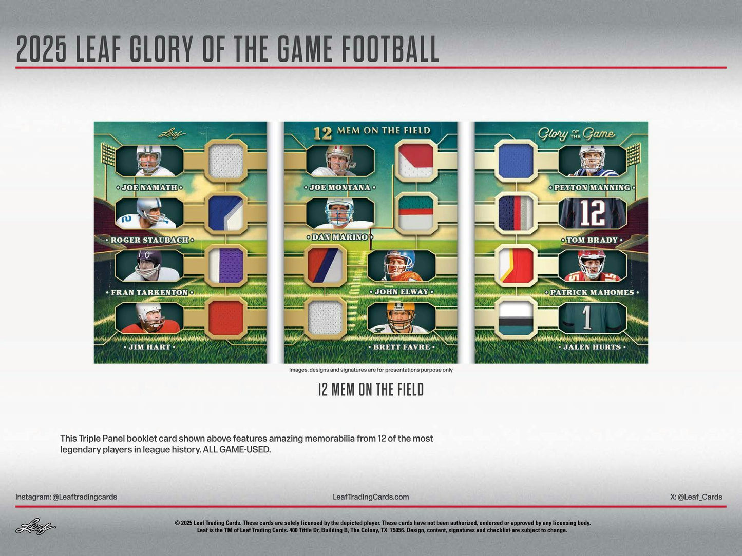 2025 Leaf Glory of the Game Football (1) Hobby Box