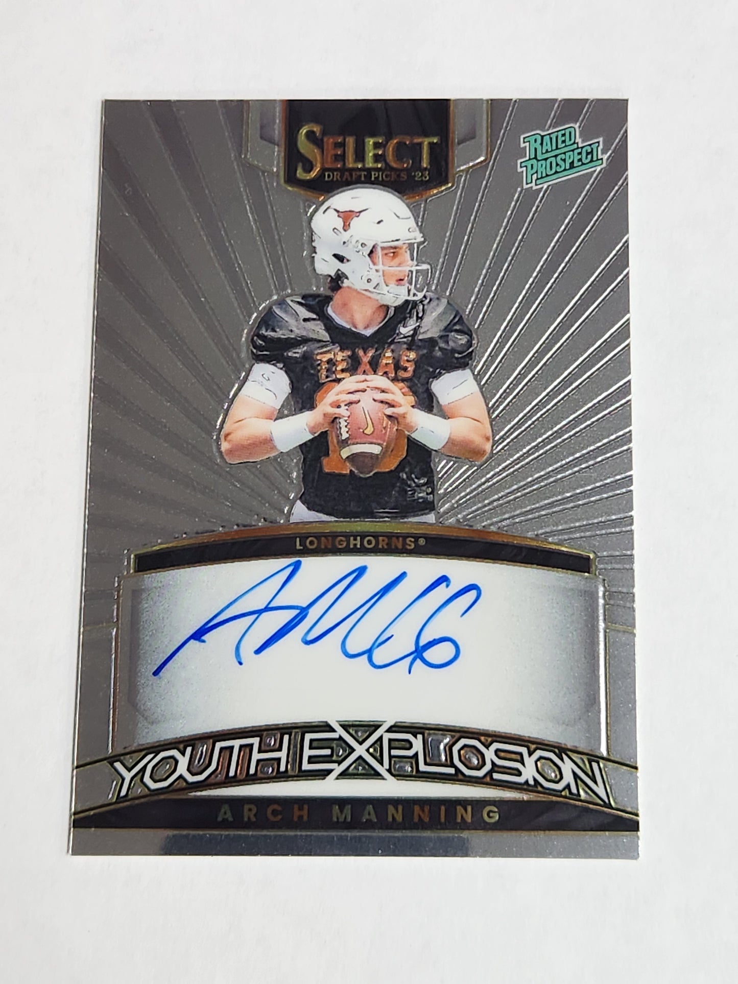 2023 Panini Select Draft Picks Youth Explosion Arch Manning Auto Rated Prospect YS-ARM