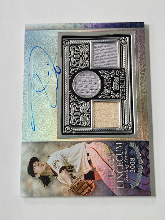 2021 Topps Sterling Tim Lincecum Patch/bat auto 9/10